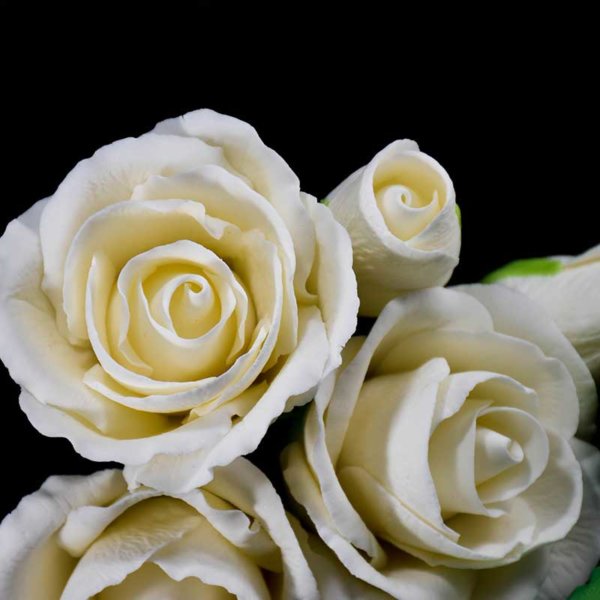 Cake Decoration Supplies New Zealand - Gumpaste Icing Sugar Crafts - Ivory Rose Flower Bunch for Decorations for Birthday & Wedding Cakes NZ