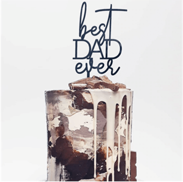 Super Dad Acrylic Cake Topper Best Dad Ever Cake Decoration Fathers Day Party Decorative Cake Topper Supplies Father's Day - The Rose Factory